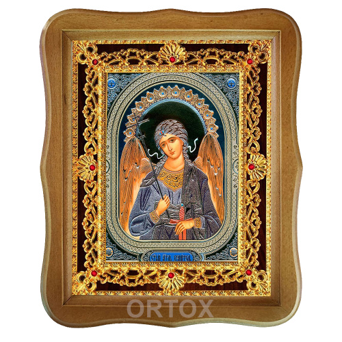 Икона Ангела Хранителя, фигурная багетная рамка, 22х27 см
