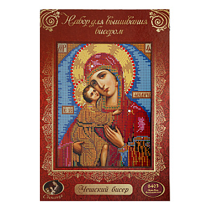Набор для вышивания бисером "Икона Божией Матери "Феодоровская", 19х24 см (с инструкцией по вышиванию)