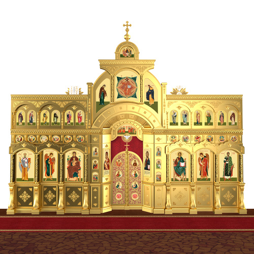 Иконостас "Рождественский" трехъярусный позолоченный, 848,5х697х53 см фото 2