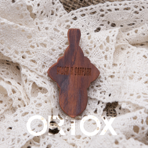 Деревянный нательный крестик «Квадрифолий» с распятием, цвет темный, высота 5,3 см фото 9