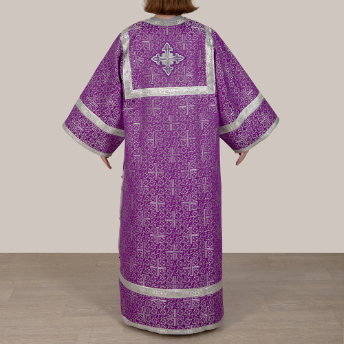 Стихарь алтарника, парча "Афон", фиолетовый с серебром фото 7
