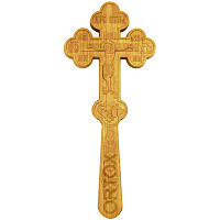 Крест требный деревянный светлый резной, 12х28 см