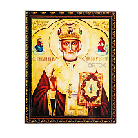 Алмазная мозаика "Икона святителя Николая Чудотворца" на подрамнике, 27х33 см