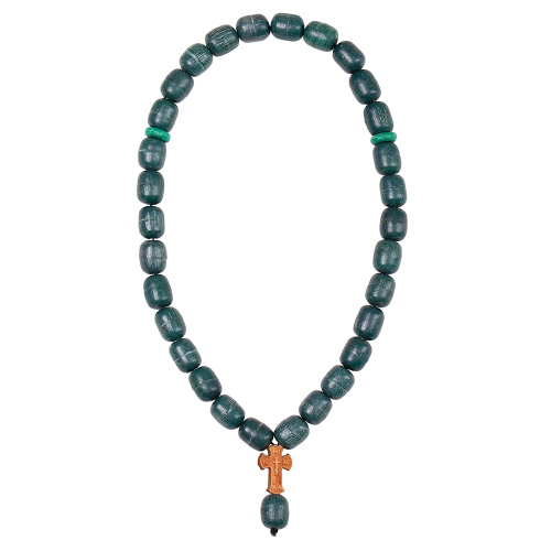 Четки из ладанного дерева с разделителями, на 30 бусин, зеленые фото 4