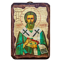 Икона священномученика Валентина Интерамского, 6,5х9 см, под старину