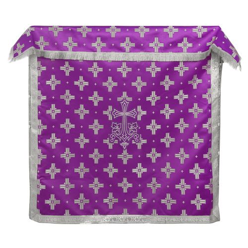 Облачение на престол с пеленой, шелк "Святительский", фиолетовое с серебром фото 2