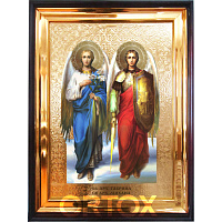 Икона большая храмовая Михаил и Гавриил Св.Арх., прямая рама