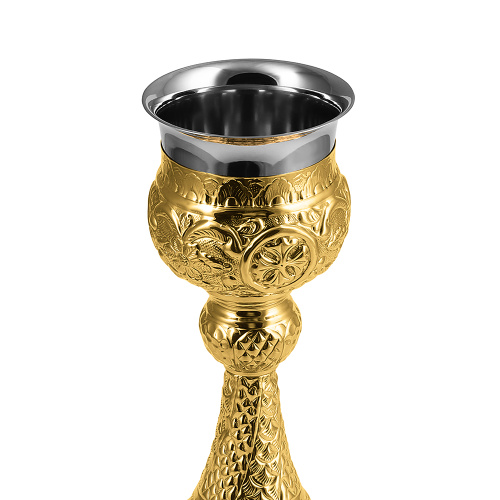 Потир № 21 на 0,33 л, латунь, нержавеющая сталь, 17,5х32 см фото 2 Потир № 21 на 0,33 л, латунь, нержавеющая сталь, 17,5х32 см фото 2
