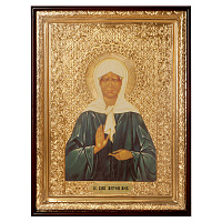 Икона большая храмовая блаженной Матроны Московской, прямая рама, 60х80 см, У 8-0042