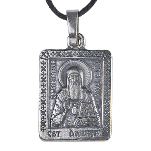Образок мельхиоровый с ликом святителя Алексия, митрополита Московского, серебрение (средний вес 5 г)