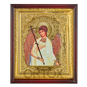 Икона большая храмовая Ангела Хранителя, прямая рама (60х80 см)