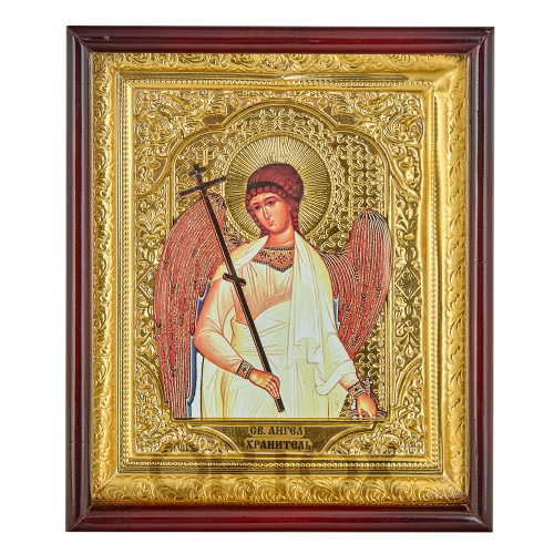 Икона большая храмовая Ангела Хранителя, прямая рама