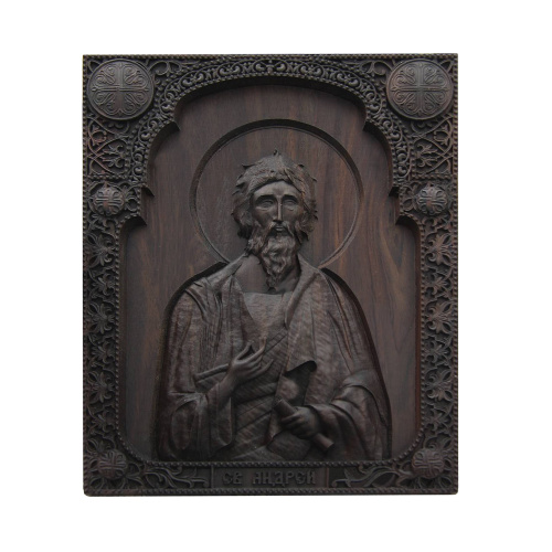 Икона апостола Андрея Первозванного, деревянная резная