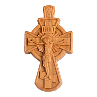 Деревянный нательный крестик "Новгородский малый", цвет светлый, 4,5 см