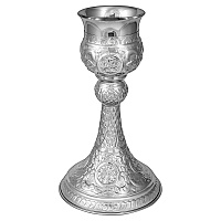 Потир № 29 на 0,25 л, латунь, нержавеющая сталь, никелирование, 15,5х27 см