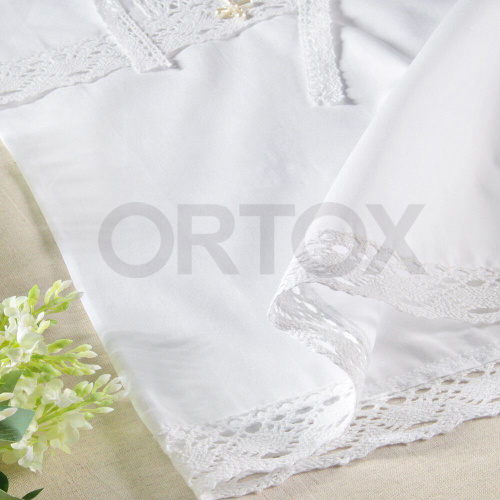 Комплект для крещения "Классика" белый: рубашка и чепчик, размер 62 фото 12