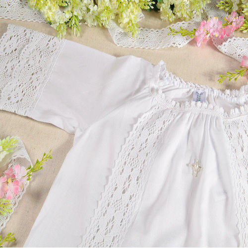 Рубашка для крещения "Екатерина" белая из муслина фото 2