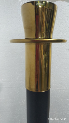 Столбик ограждения солеи металлический, 32х91 см, черный с золотом, У-1073 фото 10
