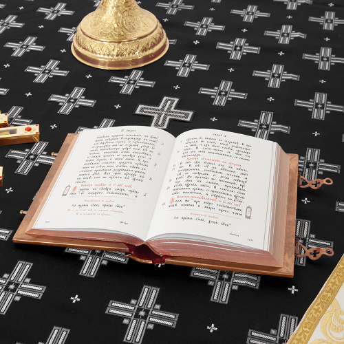 Облачение на престол с пеленой, шелк "Святительский", черное с серебром фото 7