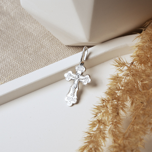 Нательный крестик №3, цвет "под серебро", металл, 1,4х3 см (упаковка 50 шт.) фото 2 Нательный крестик №3, цвет "под серебро", металл, 1,4х3 см (упаковка 50 шт.) фото 2