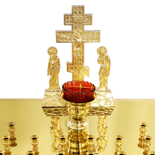 Панихидный стол на 100 свечей "Иерусалимский", колонны, чеканка, 85х50х92 см фото 6