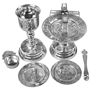 Евхаристический набор из 7 предметов на 0,5 л, комбинированный (латунь, серебро)