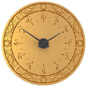 Часы настенные "Суздальские" позолоченные, с буквенной цифирью, круглые, диаметр 98 см (краска)