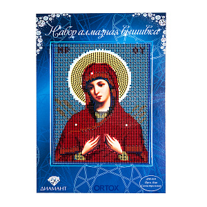 Алмазная мозаика "Икона Божией Матери "Семистрельная", 15х20 см (набор)