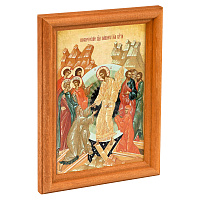 Икона Воскресения Христова в деревянной рамке, 12х1,5х17 см