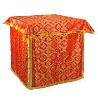 Облачение на престол красное, церковный шелк, 100х100х100 см