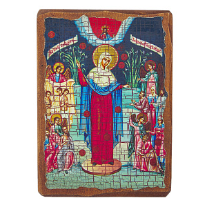 Икона Божией Матери "Всех скорбящих радость", под старину №1 (17х23 см)