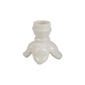 Подсвечник настольный керамический "Тюльпан", 3,6х3,5 см (белый)