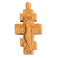 Деревянный нательный крестик «Голгофский малый» восьмиконечный, цвет светлый, высота 4,5 см