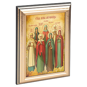 Икона "Святые Жены Мироносицы" в пластиковой рамке,13х1,5х18 см (стекло, картон)
