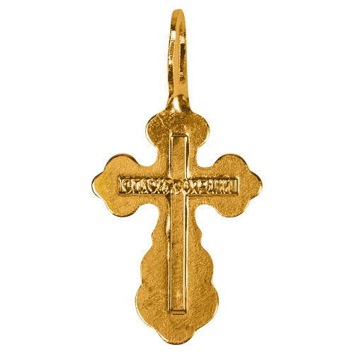 Нательный крестик №12, гальванический, 1,6х3,2 см, золотистый фото 6