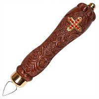 Копие малое с деревянной ручкой и вставкой из ювелирного сплава в позолоте, длина 13 см