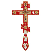 Крест напрестольный латунный восьмиконечный, 14,5х26 см, У-0633