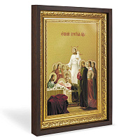 Икона Успения Пресвятой Богородицы, в широком багете, цвет "темный дуб", на холсте, с золочением, №3