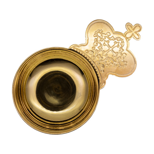 Ковш для запивки из ювелирного сплава в позолоте, на ножке, Ø 7,8 см фото 2