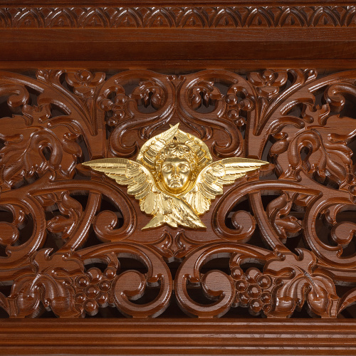 Облачение на престол, цвет "кипарис" с золотом (поталь), резное, с сенью, 200х200х350 см фото 5