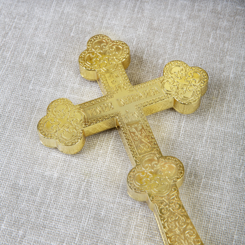 Крест требный, цинковый сплав, 12x21 см фото 6