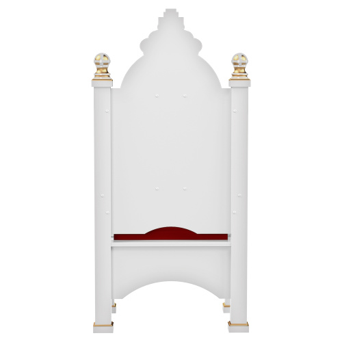 Архиерейский трон "Ярославский" белый с золотом (патина), 70х58х161 см фото 4