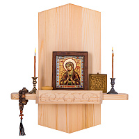 Полка для икон "Суздальская" прямая, цвет "натуральное дерево", 1 ярус