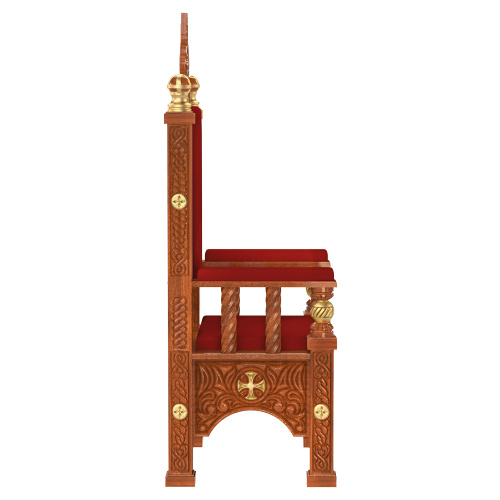 Архиерейский трон "Ярославский", цвет "кипарис" с золотом (поталь), 70х58х161 см фото 3