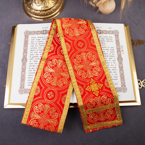 Закладка для Евангелия, шелк "Горненский", с золотом, вышитая, 160х12,5 см фото 16