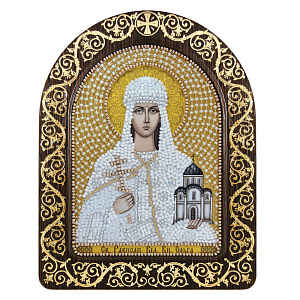 Набор для вышивания бисером "Икона равноапостольной княгини Ольги", 13,5х17 см, с фигурной рамкой (7 цветов бисера)