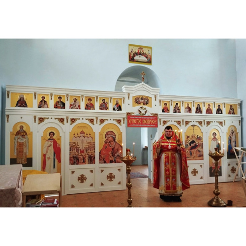 Иконостас двухъярусный (г. Коломна), белый с золотом, 750х345х22 см фото 2