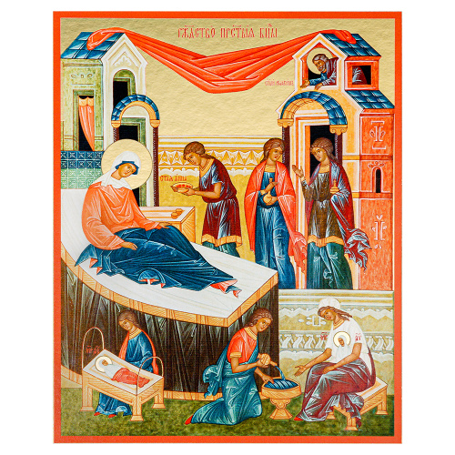 Комплект икон "Двунадесятые праздники" в киоте (широкий багет с золочением), 13 икон, 17,2х20,8 см, картон фото 9