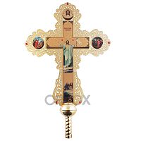 Запрестольный крест, 47х57 см, булатная сталь, литография