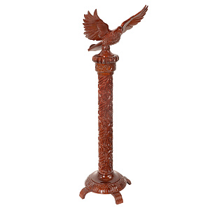 Аналой на одной колонне, цвет "кипарис", резной, с голубем, 45х45х120 см (ясень)